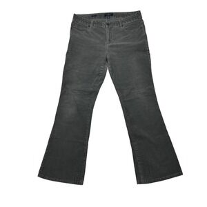 Talbots Pants‎ Womens 12 Corduroy Signature Boot Grey Flare Stretch Mid Rise Y2K